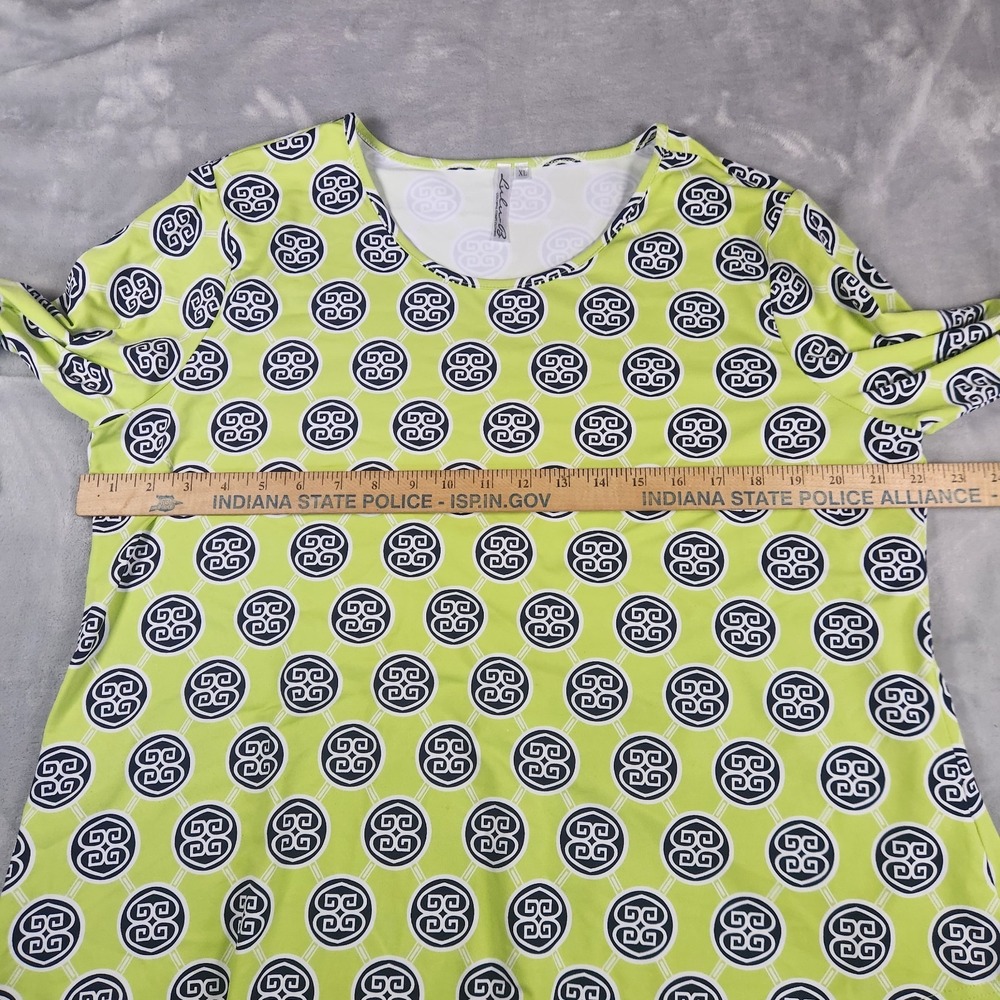 LULU B Catalina Cloth Asymmetrical Hem Green XL UPF 50+ Coastal Grandma Top - Picture 4 of 5